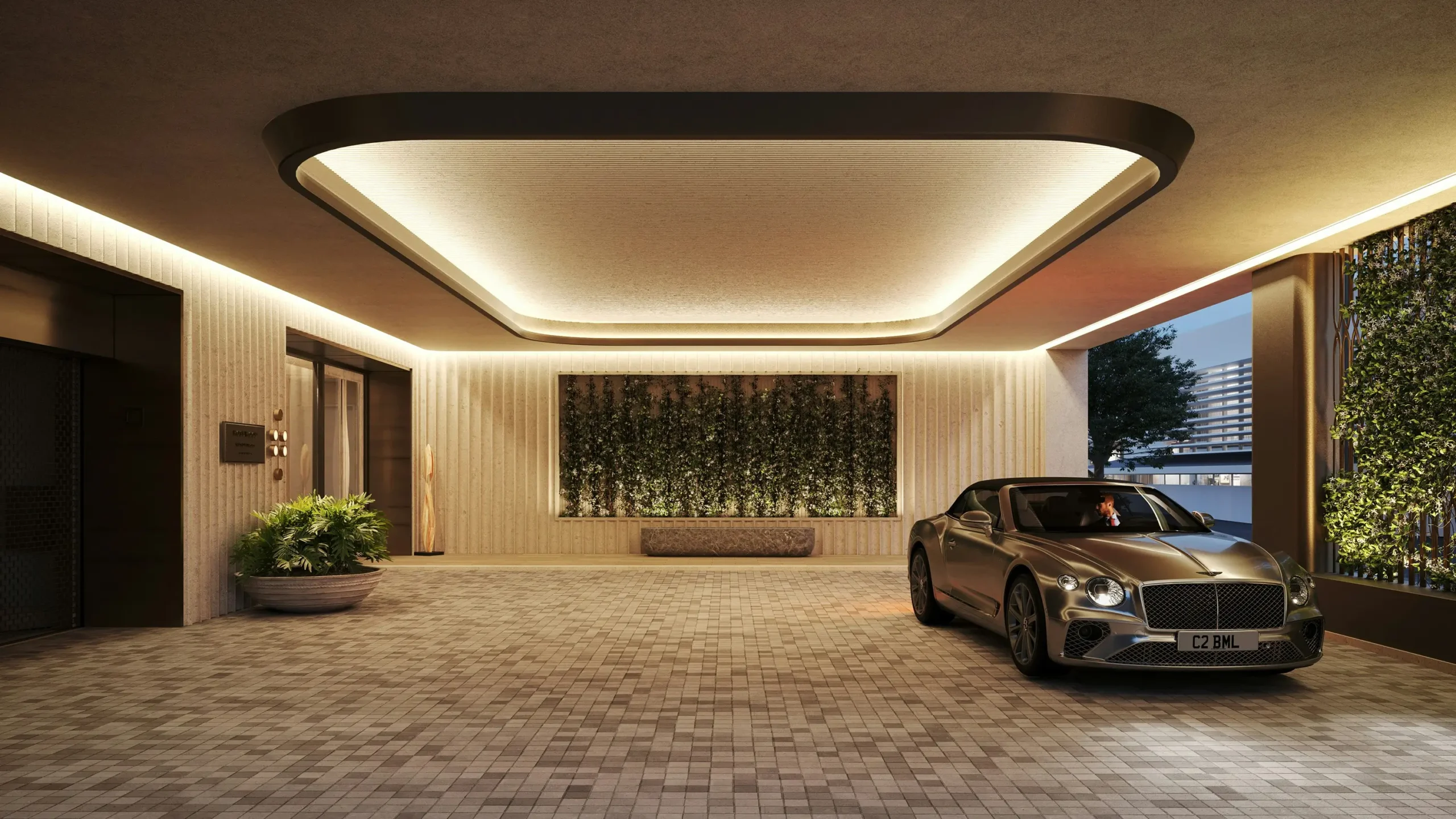 Rosewood Residences with Car driving in - GPI Companies Real Estate